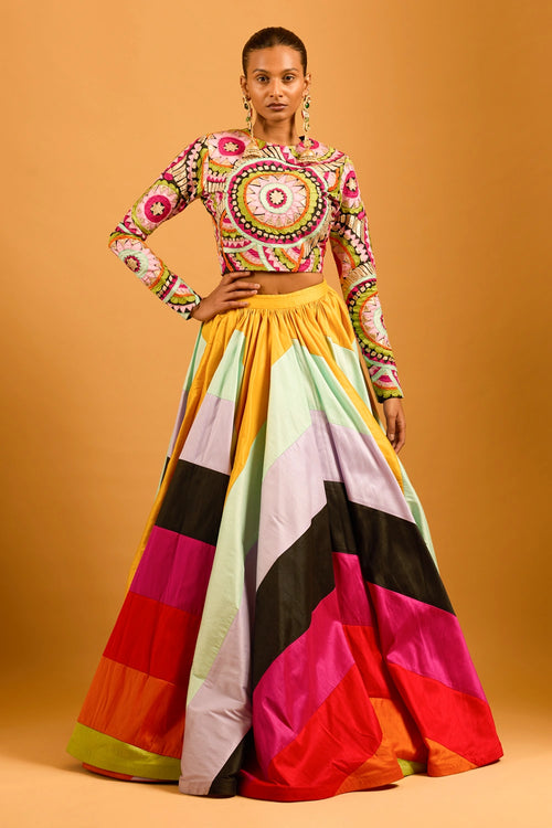 Trifecta Multicolor Striped Skirt