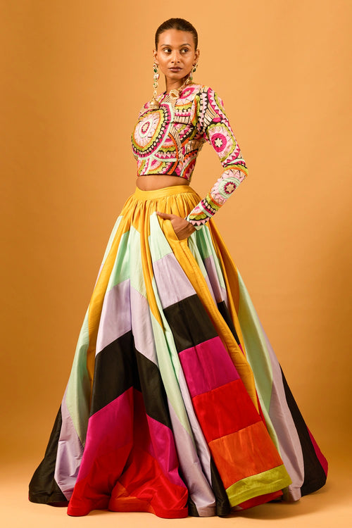 Trifecta Multicolor Striped Skirt