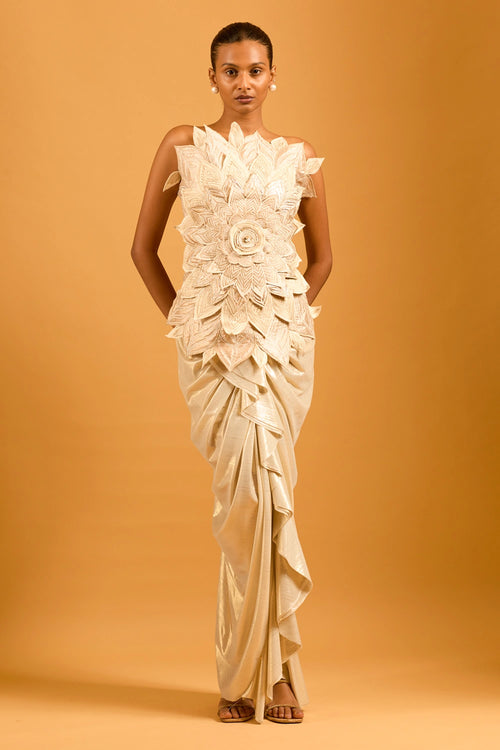 Trifecta Ivory Flower Corset