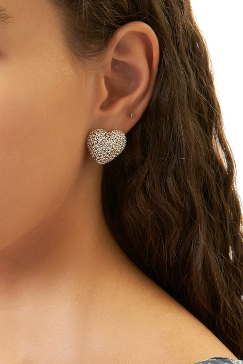 Diamond Mini Heart Studs