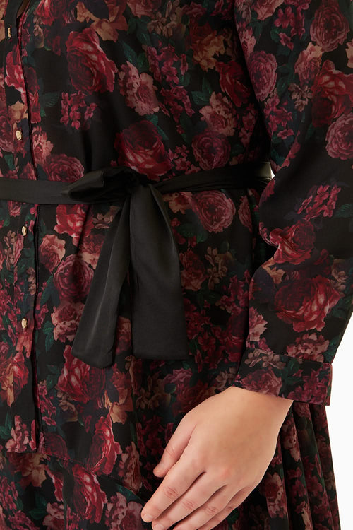 Vintage Rose Asymmetric Hi Low Shirt with Pants
