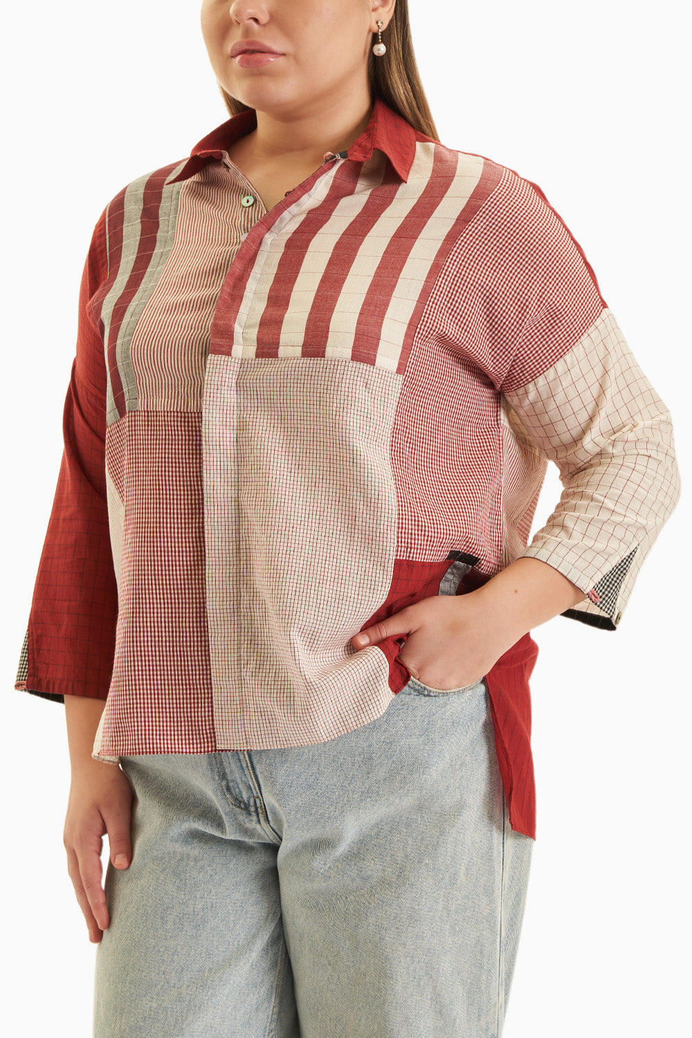 Patchwork Shirt Red Kora