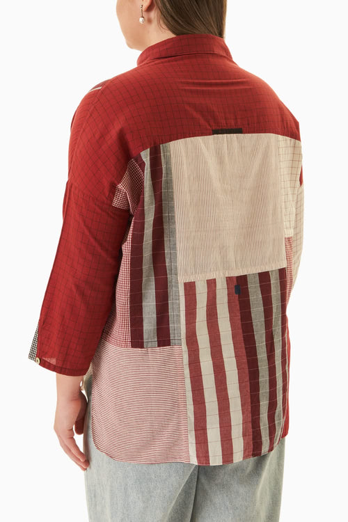 Patchwork Shirt Red Kora