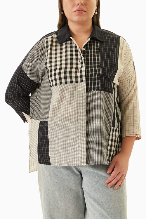 Patchwork Shirt Black Kora
