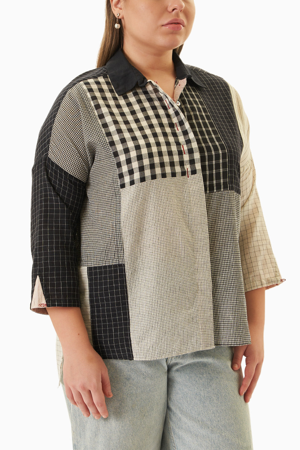 Patchwork Shirt Black Kora