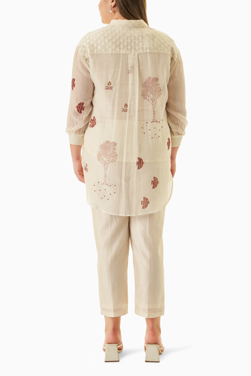 Red Hakoni Printed Ivory Shirt and Pant