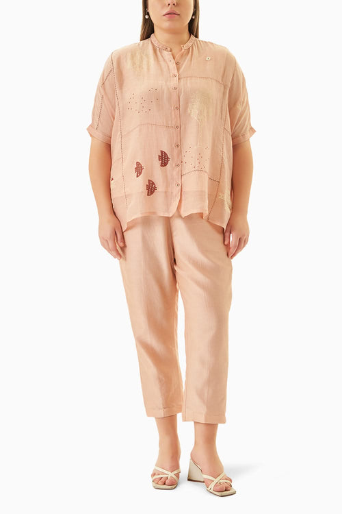 Hakoni Printed Old Rose Shirt and Pant