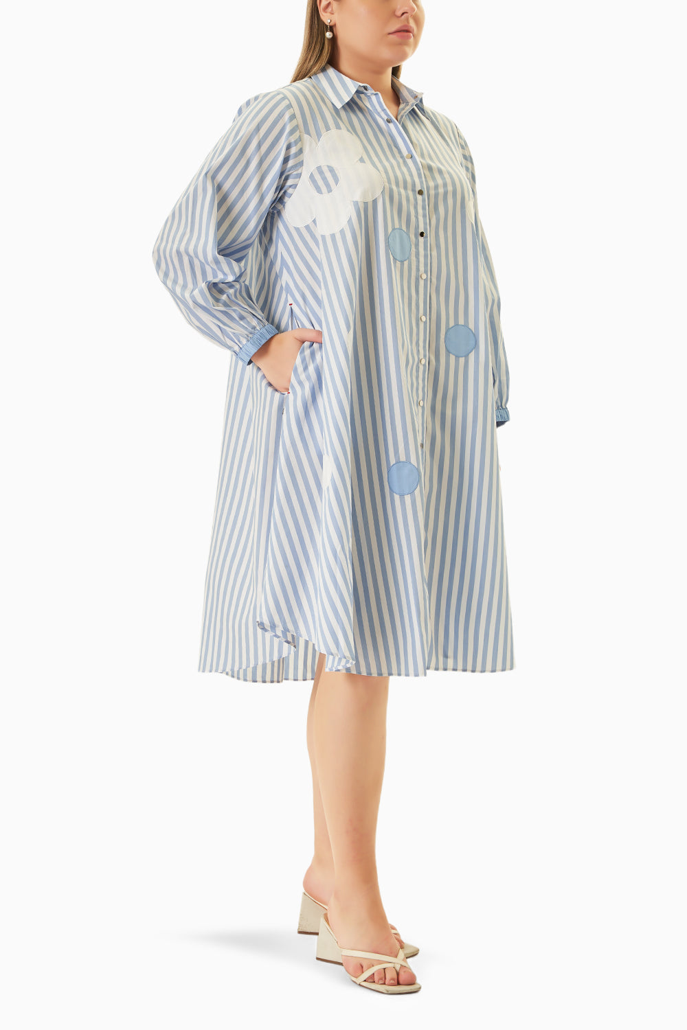 Daisy Blue-White Stripe Dress