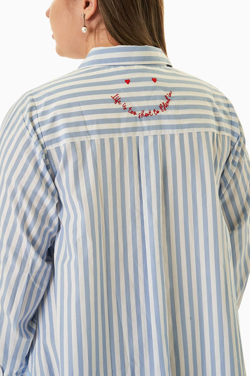 Daisy Blue-White Stripe Dress