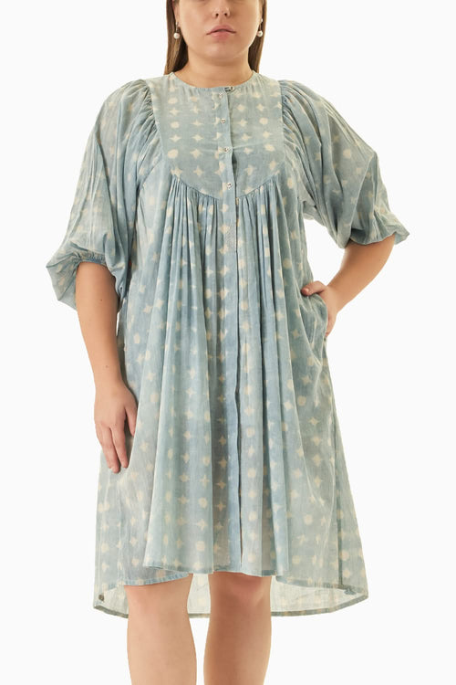 Blue Sunkissed Cotton Midi Dress