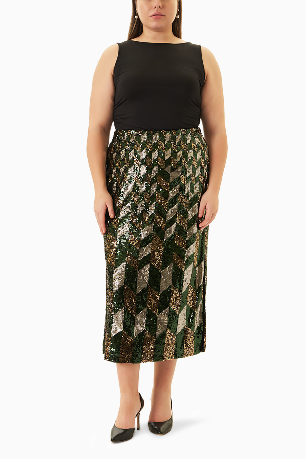 Jewel Tone Sequin Skirt