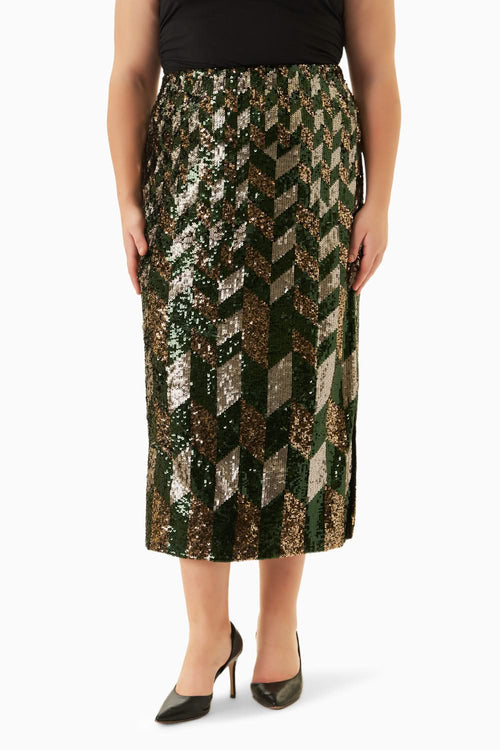 Jewel Tone Sequin Skirt