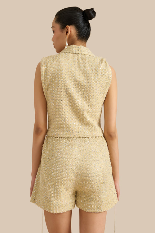 Taupe Denim Lazercut Bib
