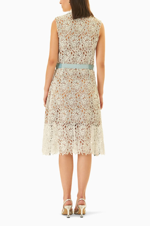 Blue Lace Power Shirt Dress