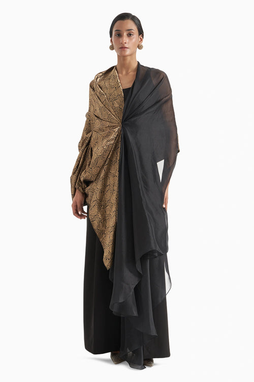 Echo Draped Cape With Flare Pants