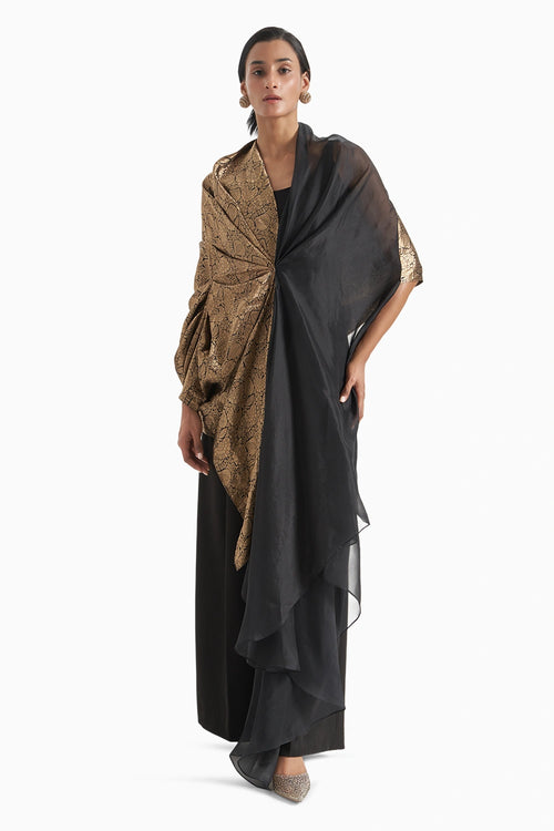 Echo Draped Cape With Flare Pants