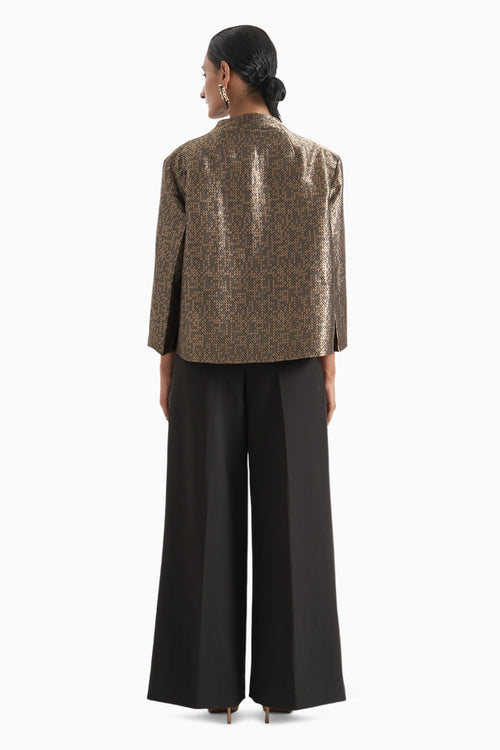 Eyelet Oversized Banarsi Jacket Set