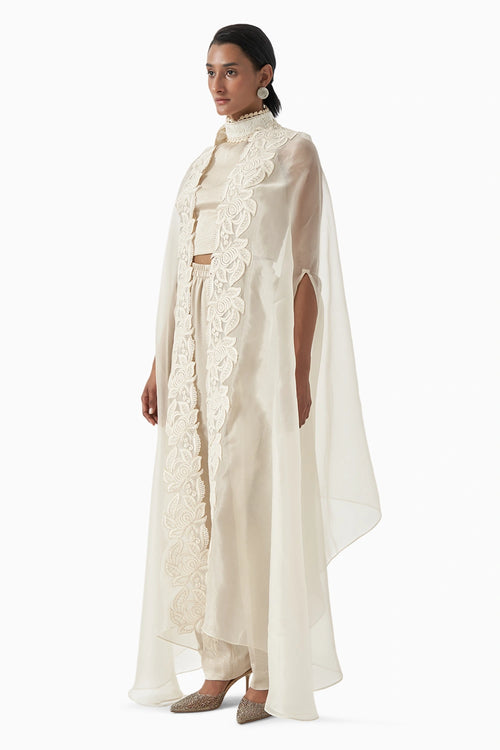 Saba Textured Pant Cape Set