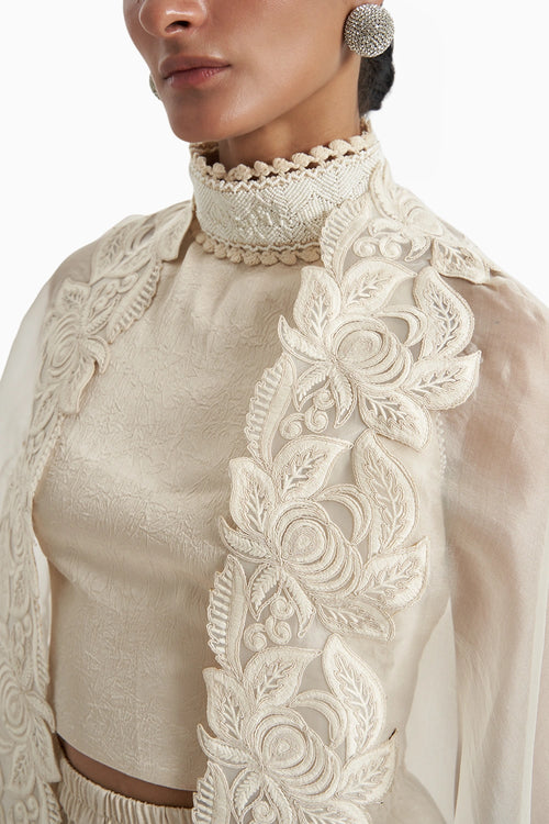 Saba Textured Pant Cape Set