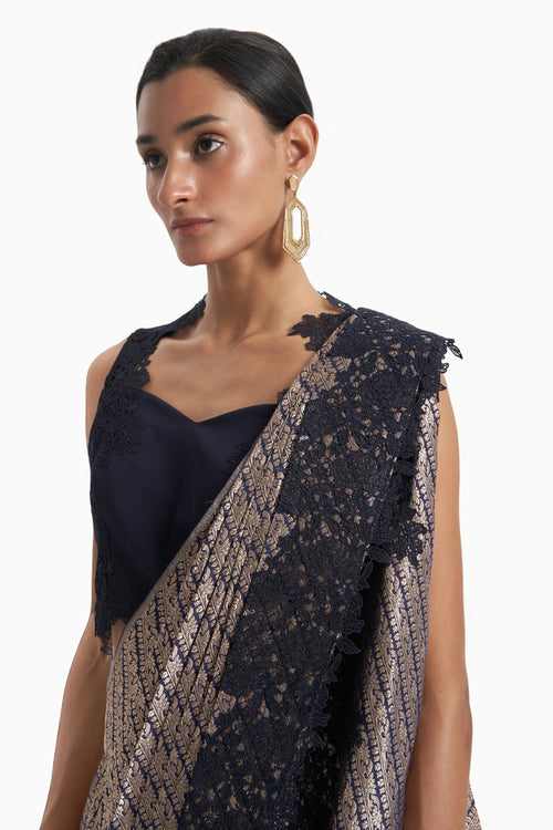 Yeoubi Banarasi Jacket Style Pre- Draped Saree