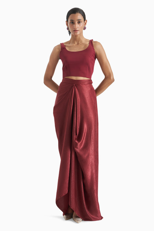 Red Organza Bag Sleeves Set