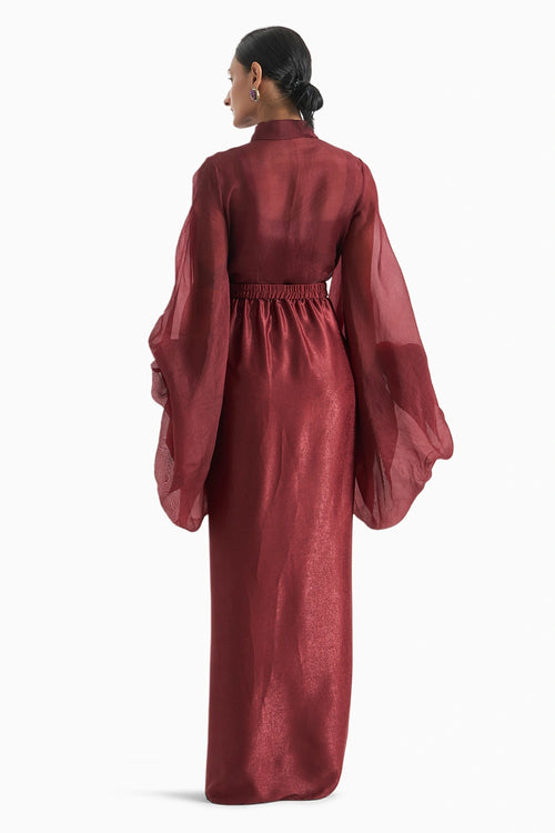 Red Organza Bag Sleeves Set