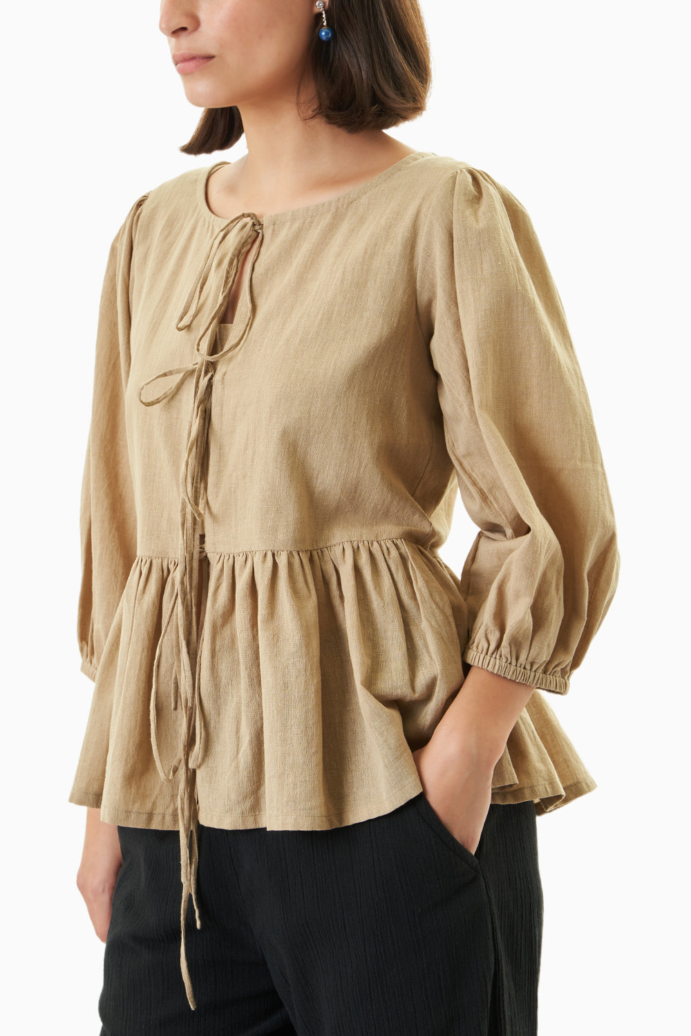 Taupe top with Cropped Inner