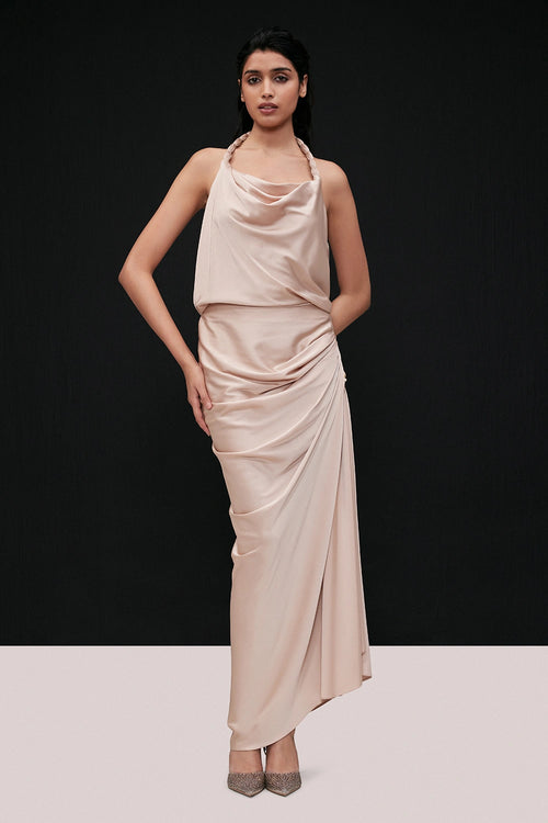Swiss Satin Top and Moonlit Drape Skirt