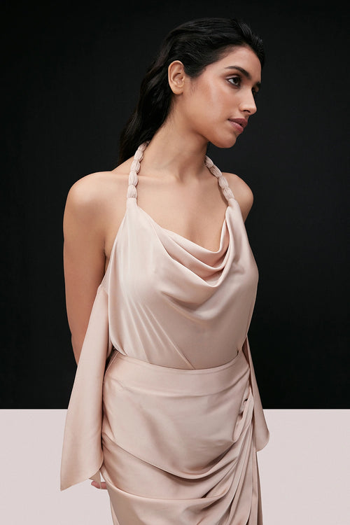 Swiss Satin Top and Moonlit Drape Skirt