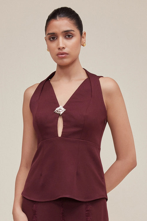 Serena Cross-Halter Top and Astral Panelled Skirt