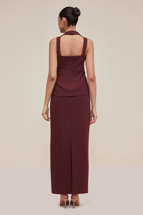 Serena Cross-Halter Top and Astral Panelled Skirt