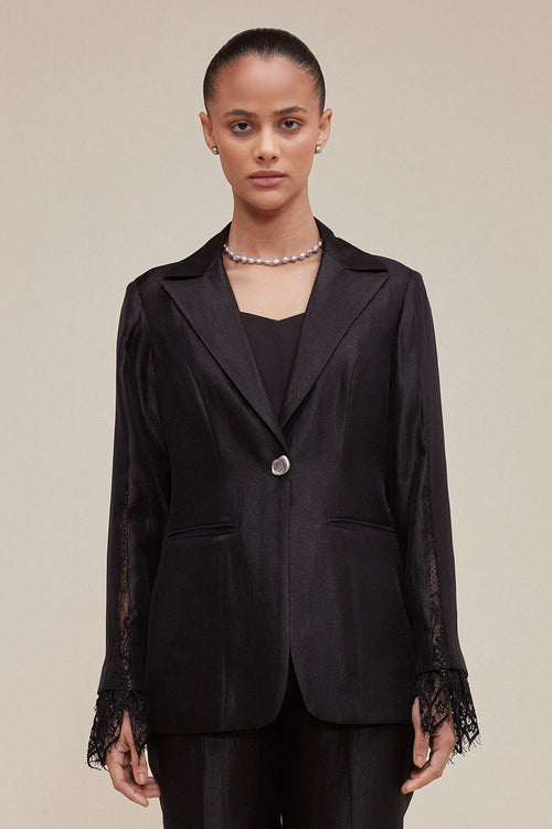 Ether Chantilly Blazer and Ether Bell Bottom Pants