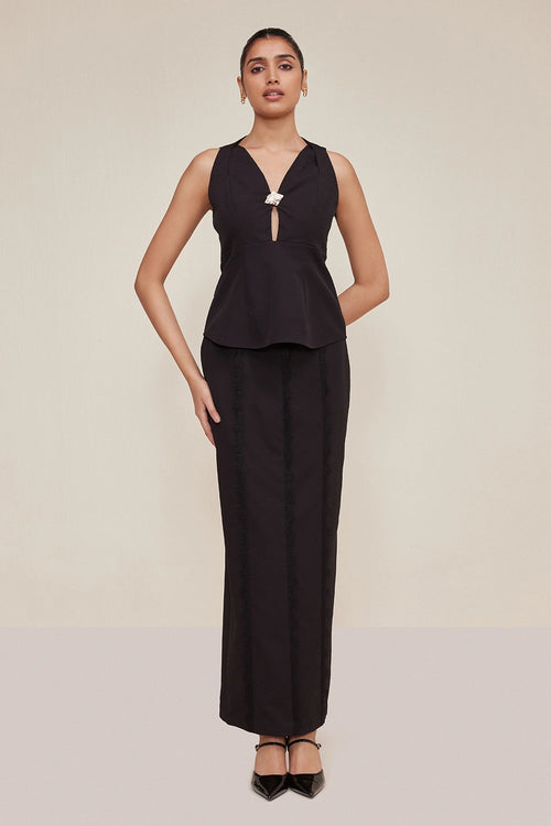 Astral Cross-Halter Top and Amara Panelled Skirt