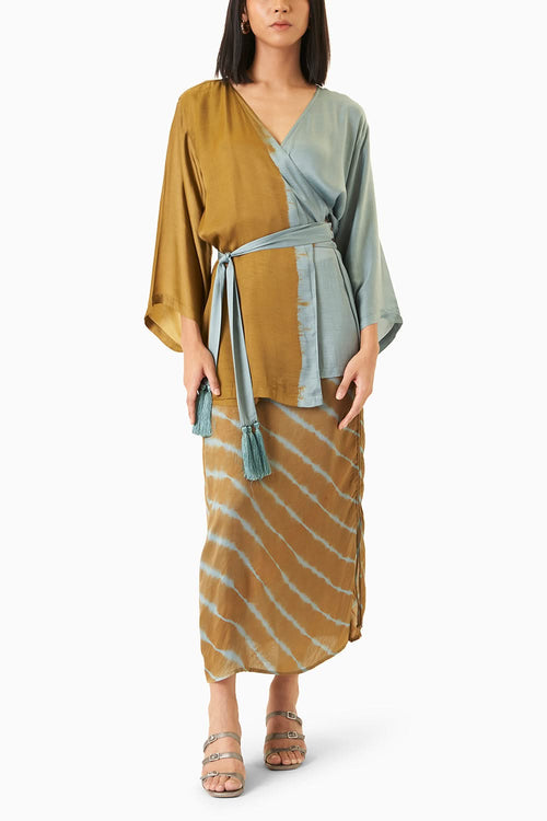 Tie Dye Gold Silver Coord Set