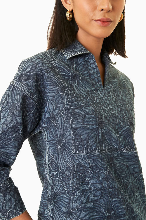 Embroidered Denim Set