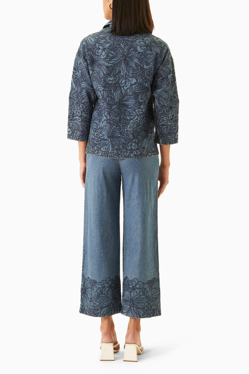 Embroidered Denim Set