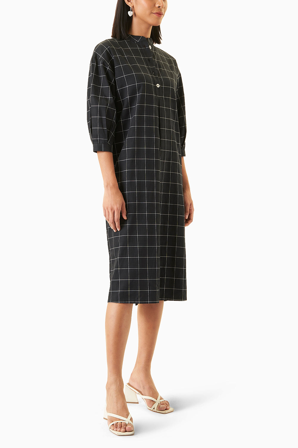 Back Twist Shirt Dress