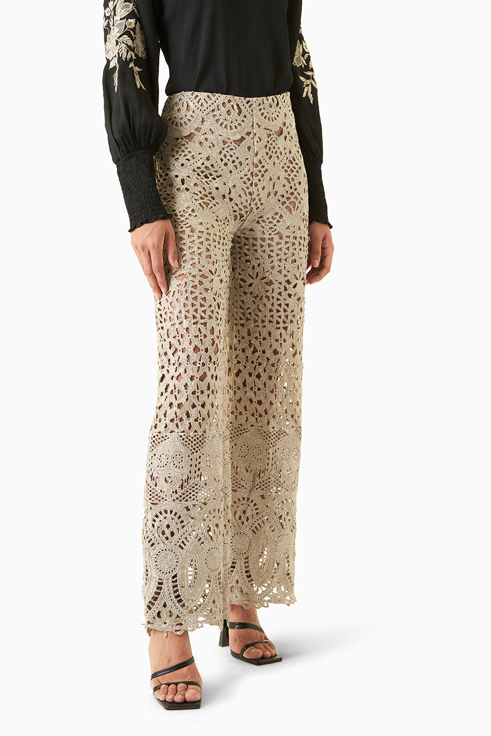 Metallic Lace Pant