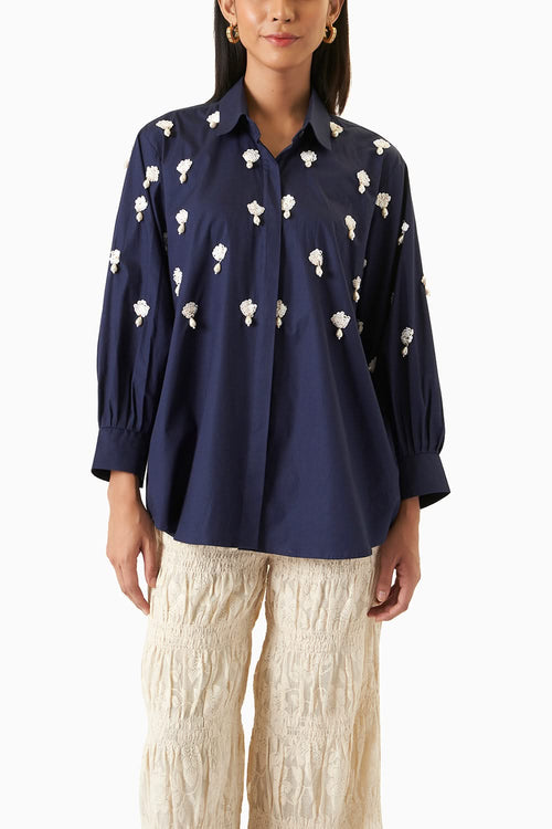 Navy Blue Half Work Shirt