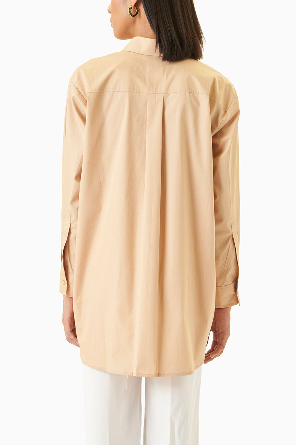 Beige Tissue Flower Shirt