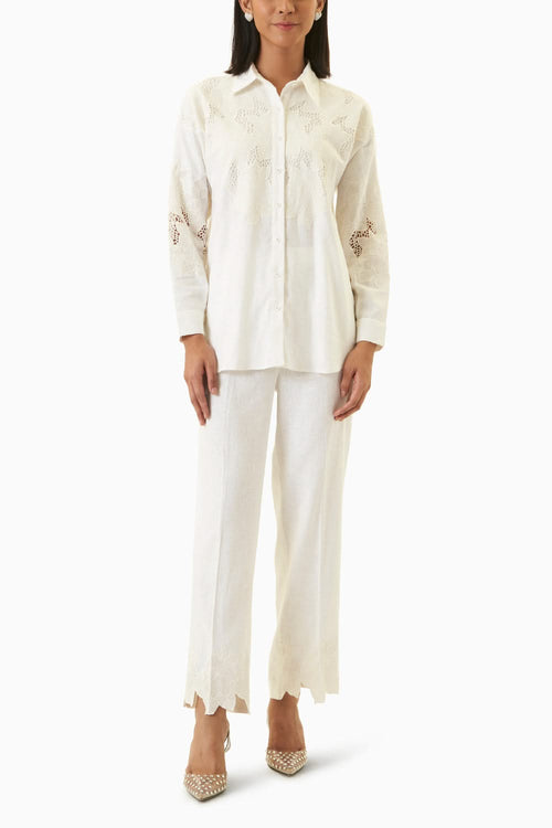 White Blossom Linen Set