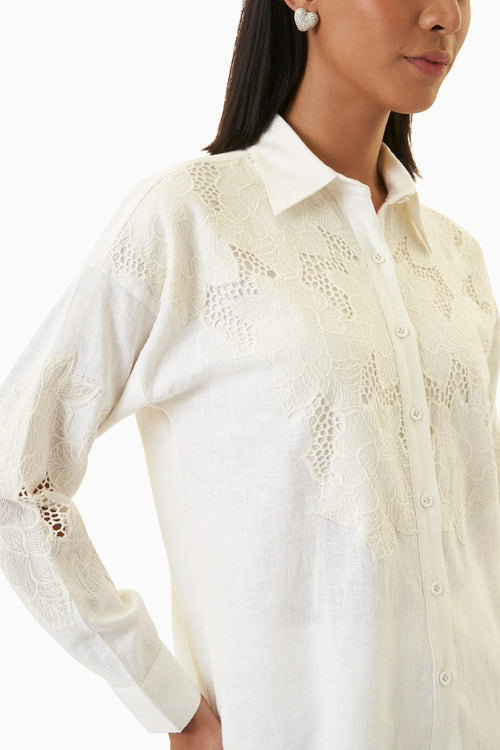 White Blossom Linen Set