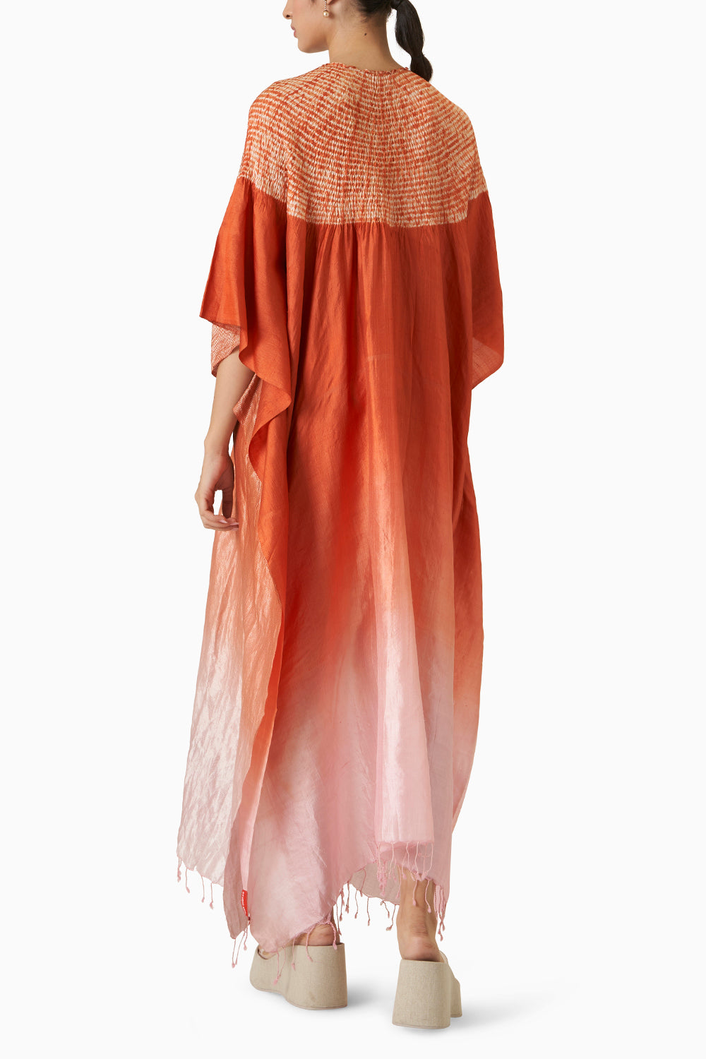 Sector Kaftan - Metallic Rust and Powder Pink Ombre