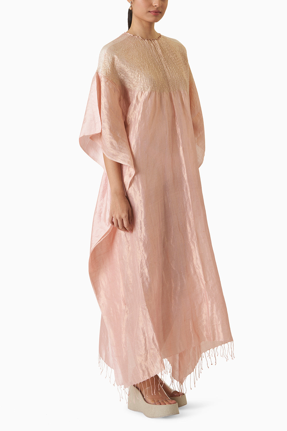 Sector Kaftan - Metallic Powder Pink