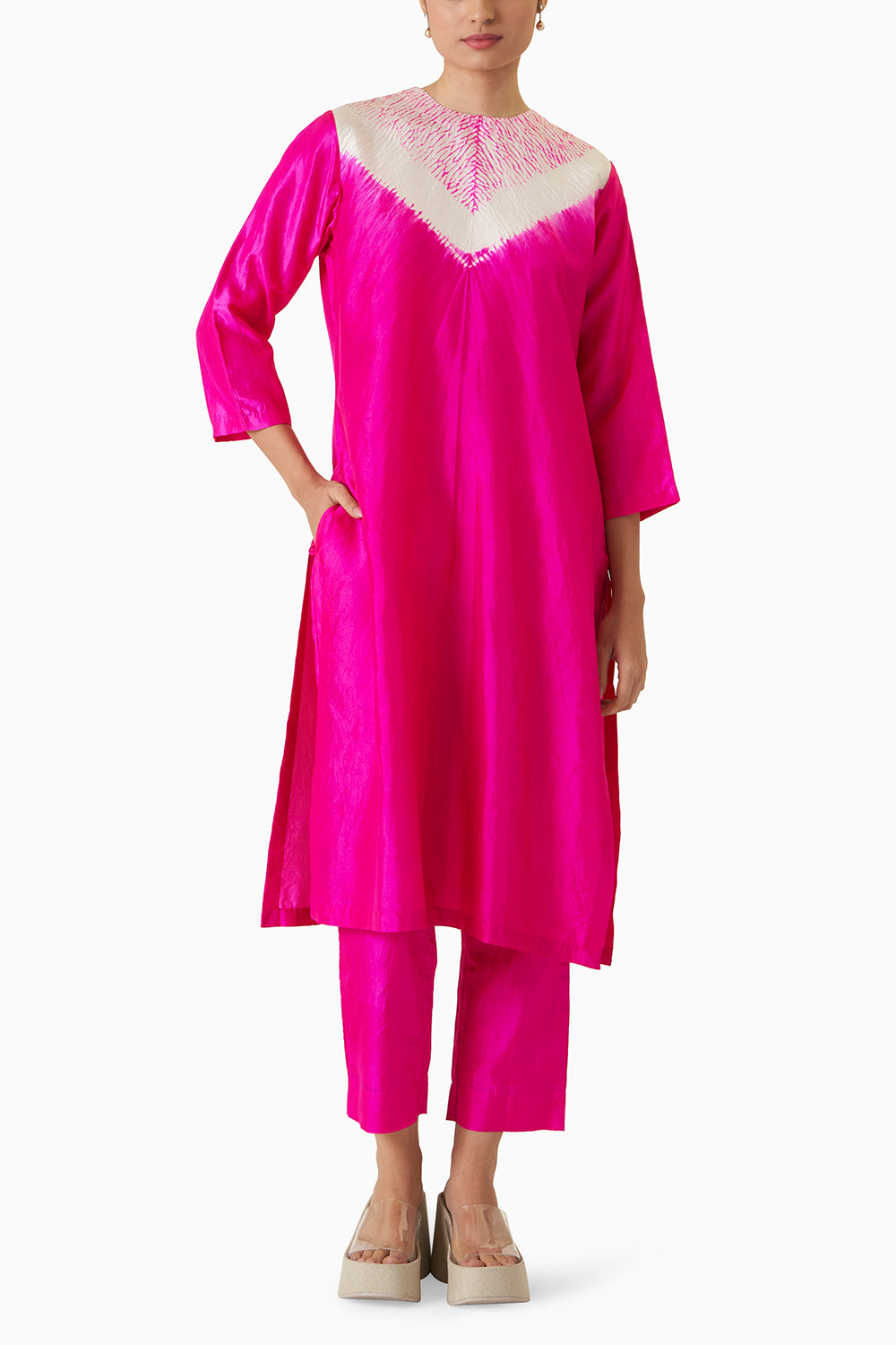 Triangle Kurta - Fuchsia