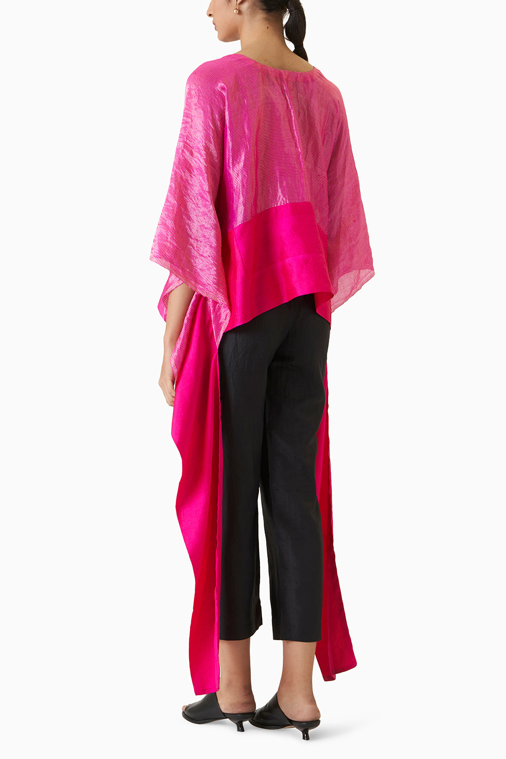 Metallic Kaftan Blouse - Fuchsia