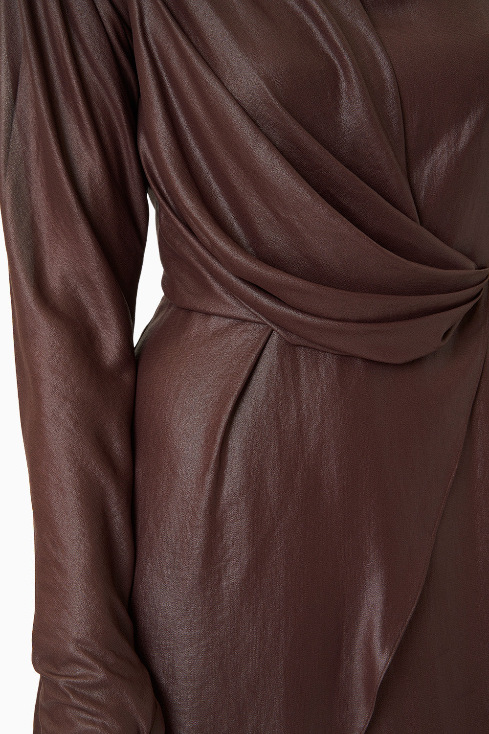 Mahogany Chiffon Draped Dress