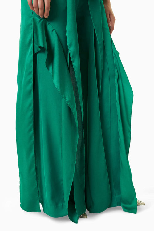 Electric Green Floral AppliquÃƒÂ© Pantsuit