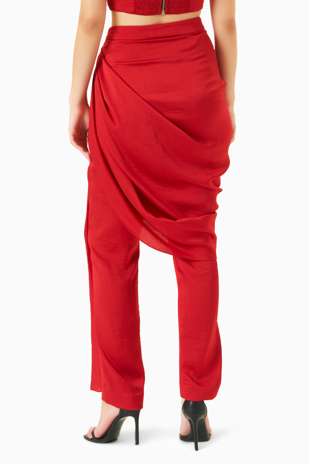 Red Draped Pants