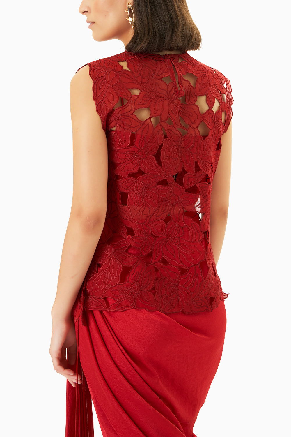 Red Cutwork Vest and Bustier